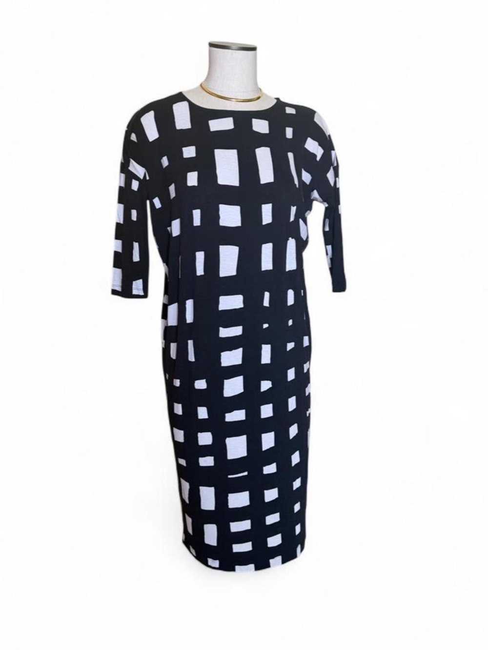Marimekko Black and White Graphic Midi Dress